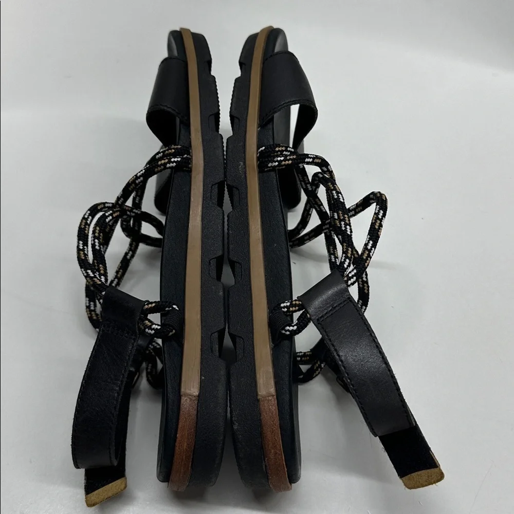 Sorel Sandals Torpeda II Strappy Slingback Open Toe Shoes Tan Black Size 9